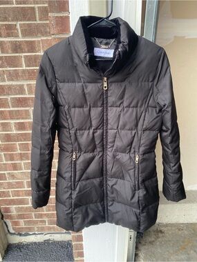 Calvin Klein Black Quilted Mid-Length Puffer Jacket